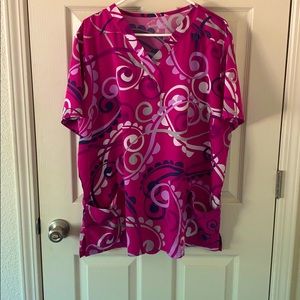 Butter-soft pink scrub top